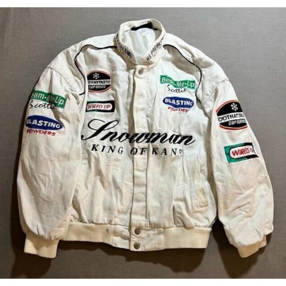 Highly Dangerous Racing King Of Kane Jacket Adult XL White Zip‎ Long Sleeve Mens